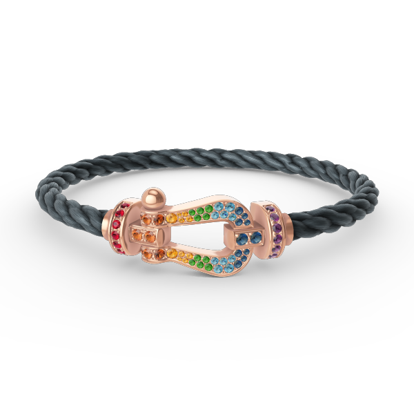 [Clara Jewels]FORCE LARGE HORSESHOE  COLORED DIAMOND BRACELET ROSE GOLD