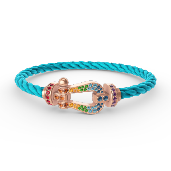 [Clara Jewels]FORCE LARGE HORSESHOE  COLORED DIAMOND BRACELET ROSE GOLD