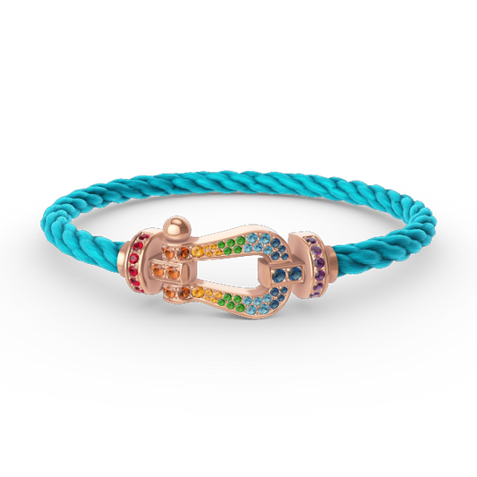[Clara Jewels]FORCE LARGE HORSESHOE  COLORED DIAMOND BRACELET ROSE GOLD