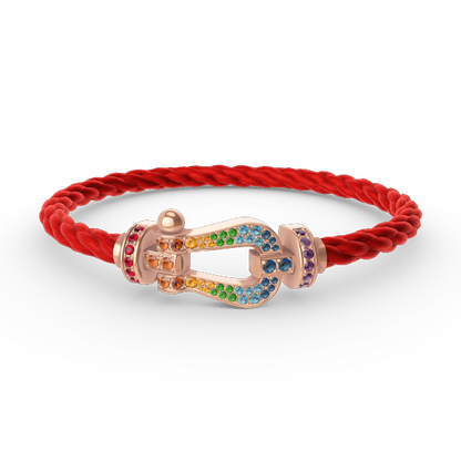 [Clara Jewels]FORCE LARGE HORSESHOE  COLORED DIAMOND BRACELET ROSE GOLD