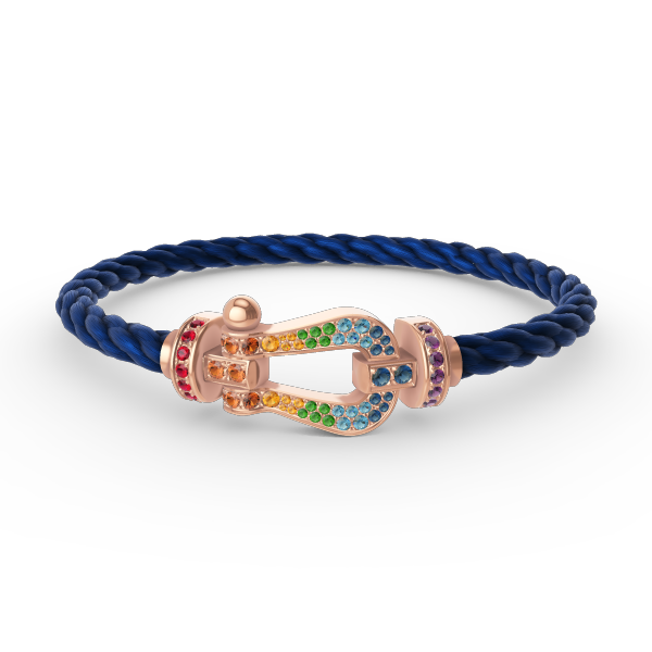 [Clara Jewels]FORCE LARGE HORSESHOE  COLORED DIAMOND BRACELET ROSE GOLD