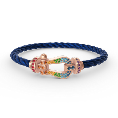 [Clara Jewels]FORCE LARGE HORSESHOE  COLORED DIAMOND BRACELET ROSE GOLD
