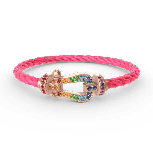 [Clara Jewels]FORCE LARGE HORSESHOE  COLORED DIAMOND BRACELET ROSE GOLD
