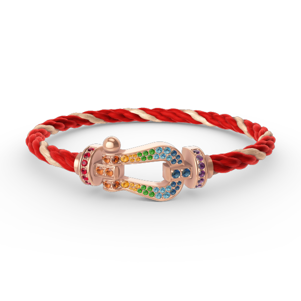 [Clara Jewels]FORCE LARGE HORSESHOE  COLORED DIAMOND BRACELET ROSE GOLD