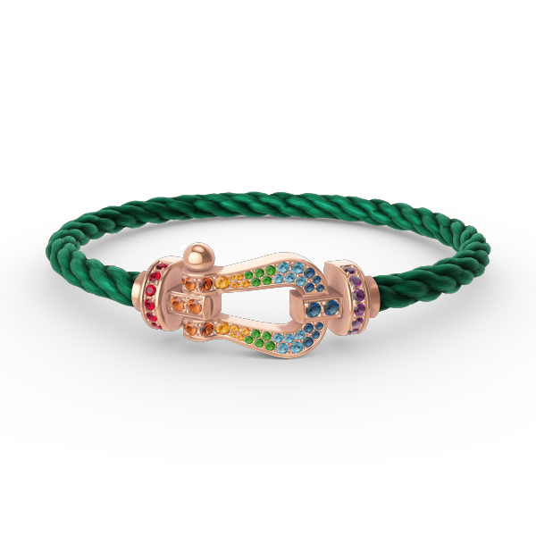[Clara Jewels]FORCE LARGE HORSESHOE  COLORED DIAMOND BRACELET ROSE GOLD