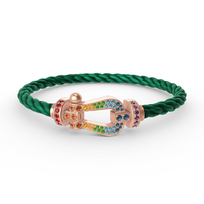 [Clara Jewels]FORCE LARGE HORSESHOE  COLORED DIAMOND BRACELET ROSE GOLD