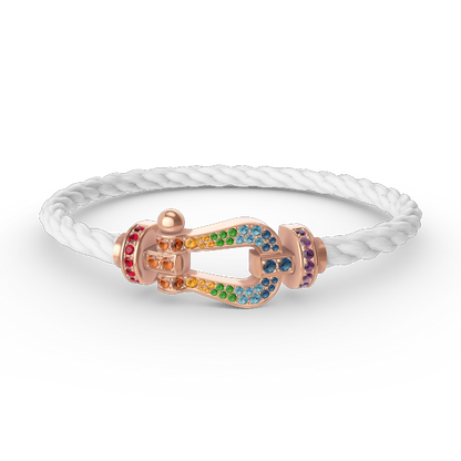 [Clara Jewels]FORCE LARGE HORSESHOE  COLORED DIAMOND BRACELET ROSE GOLD
