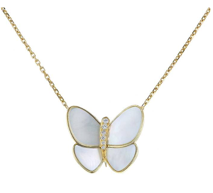 [Clara Jewels]BUTTERFLY GOLD MOP DIAMOND NECKLACE