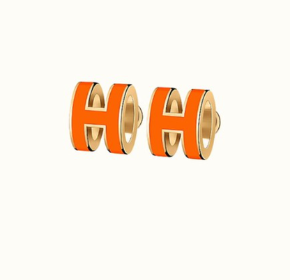 [Clara Jewels]MINI POP H EARRINGS ORANGE