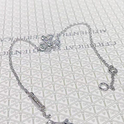 [Clara Jewels]FRIVOLE SILVER FLOWER DIAMOND BRACELET