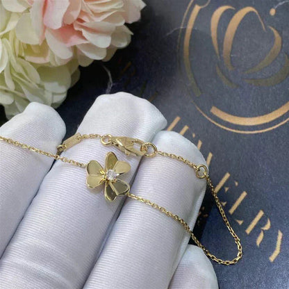 [Clara Jewels]FRIVOLE GOLD FLOWER PINK MALACHITE BRACELET