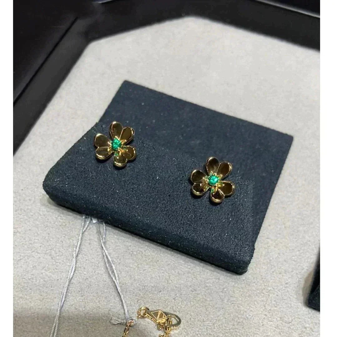 [Clara Jewels]FRIVOLE  FLOWER MALACHITE EARRINGS