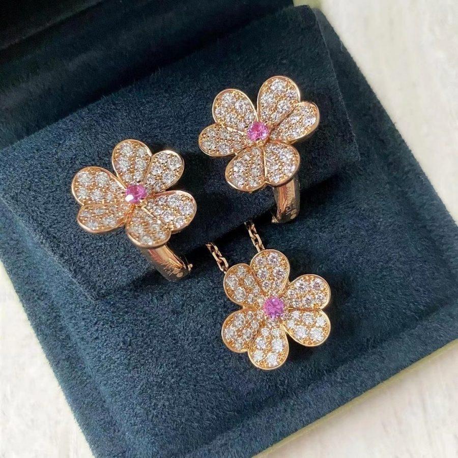 [Clara Jewels]FRIVOLE ROSE GOLD FLOWER DIAMOND NECKLACE