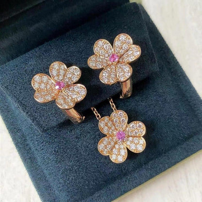 [Clara Jewels]FRIVOLE ROSE GOLD FLOWER DIAMOND NECKLACE