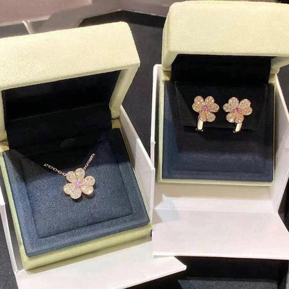 [Clara Jewels]FRIVOLE ROSE GOLD FLOWER DIAMOND NECKLACE
