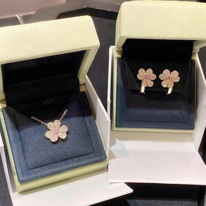 [Clara Jewels]FRIVOLE ROSE GOLD FLOWER DIAMOND NECKLACE