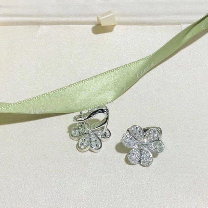 [Clara Jewels]FRIVOLE SILVER FLOWER DIAMOND EARRINGS