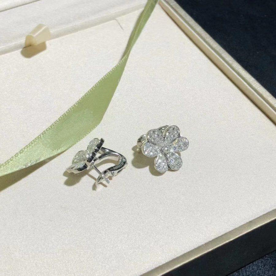 [Clara Jewels]FRIVOLE SILVER FLOWER DIAMOND EARRINGS