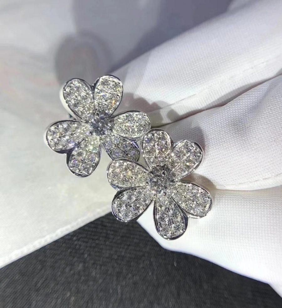 [Clara Jewels]FRIVOLE SILVER FLOWER DIAMOND EARRINGS