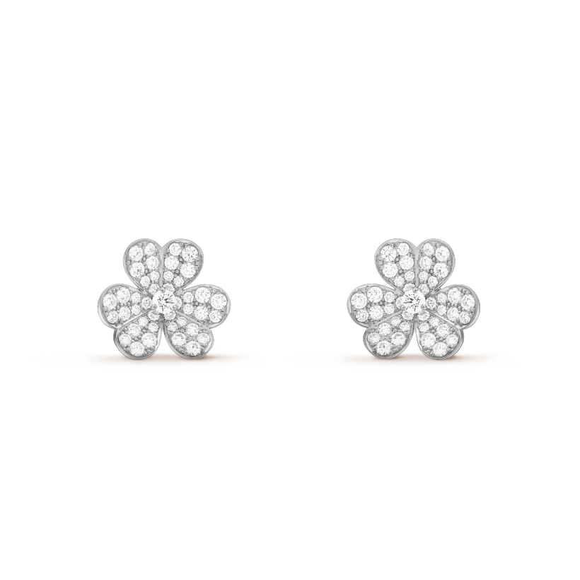 [Clara Jewels]FRIVOLE SILVER FLOWER DIAMOND EARRINGS