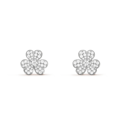 [Clara Jewels]FRIVOLE SILVER FLOWER DIAMOND EARRINGS