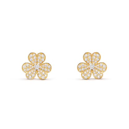 [Clara Jewels]FRIVOLE GOLD FLOWER DIAMOND EARRINGS
