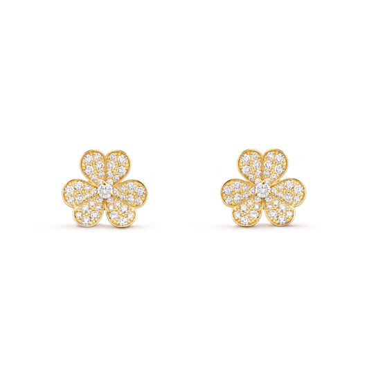 [Clara Jewels]FRIVOLE GOLD FLOWER DIAMOND EARRINGS
