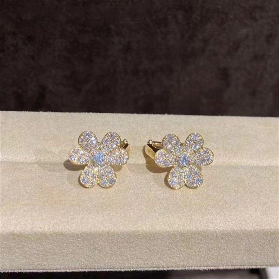 [Clara Jewels]FRIVOLE GOLD FLOWER DIAMOND EARRINGS