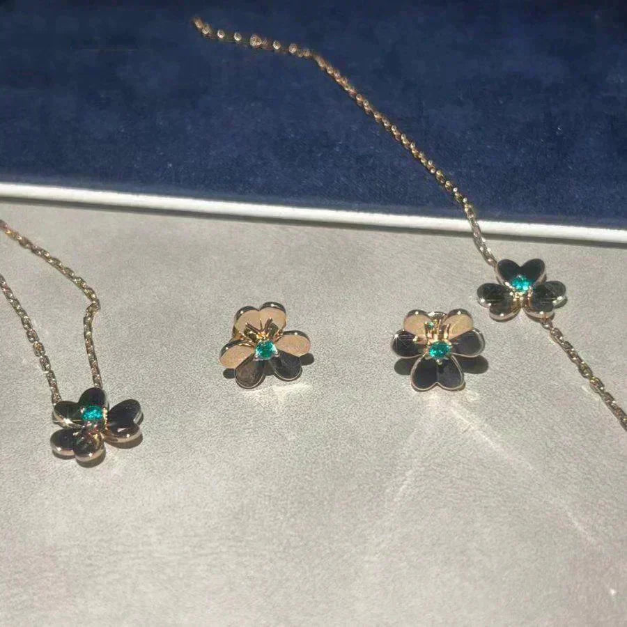 [Clara Jewels]FRIVOLE  FLOWER MALACHITE EARRINGS