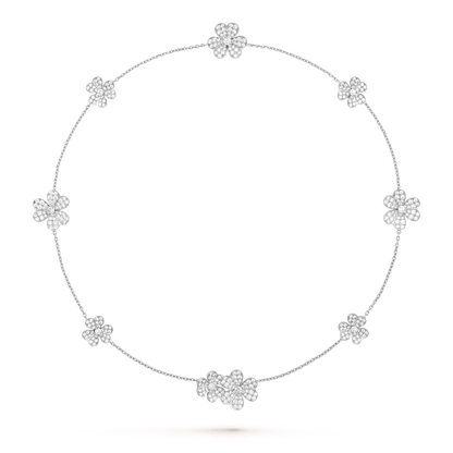 [Clara Jewels]FRIVOLE SILVER 9 FLOWERS NECKLACE