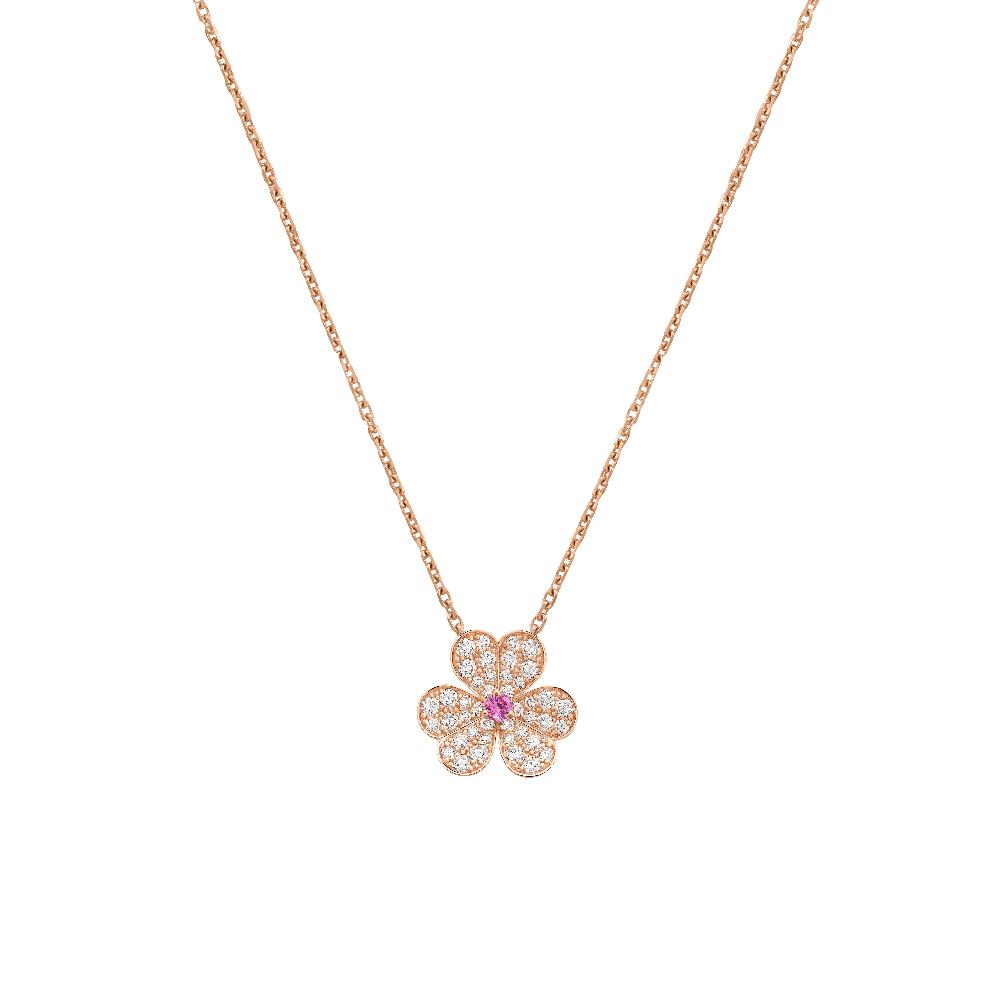 [Clara Jewels]FRIVOLE ROSE GOLD FLOWER DIAMOND NECKLACE