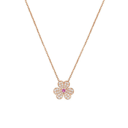 [Clara Jewels]FRIVOLE ROSE GOLD FLOWER DIAMOND NECKLACE