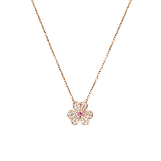 [Clara Jewels]FRIVOLE ROSE GOLD FLOWER DIAMOND NECKLACE