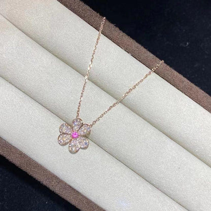 [Clara Jewels]FRIVOLE ROSE GOLD FLOWER DIAMOND NECKLACE