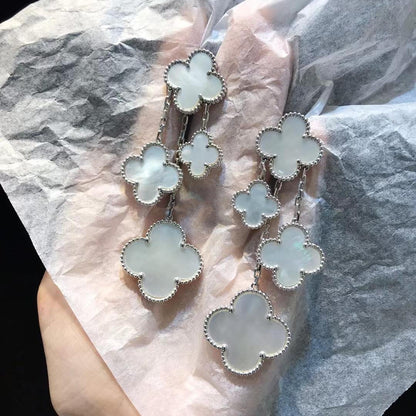 [Clara Jewels]CLOVER EARRINGS WHITE MOP 4 MOTIFS SILVER