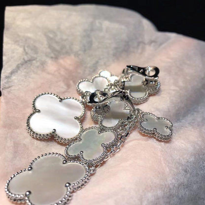 [Clara Jewels]CLOVER EARRINGS WHITE MOP 4 MOTIFS SILVER