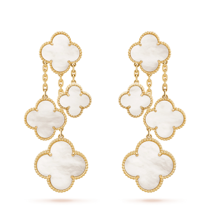 [Clara Jewels]CLOVER EARRINGS WHITE MOP 4 MOTIFS GOLD
