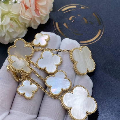 [Clara Jewels]CLOVER EARRINGS WHITE MOP 4 MOTIFS GOLD