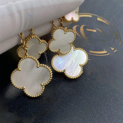 [Clara Jewels]CLOVER EARRINGS WHITE MOP 4 MOTIFS GOLD