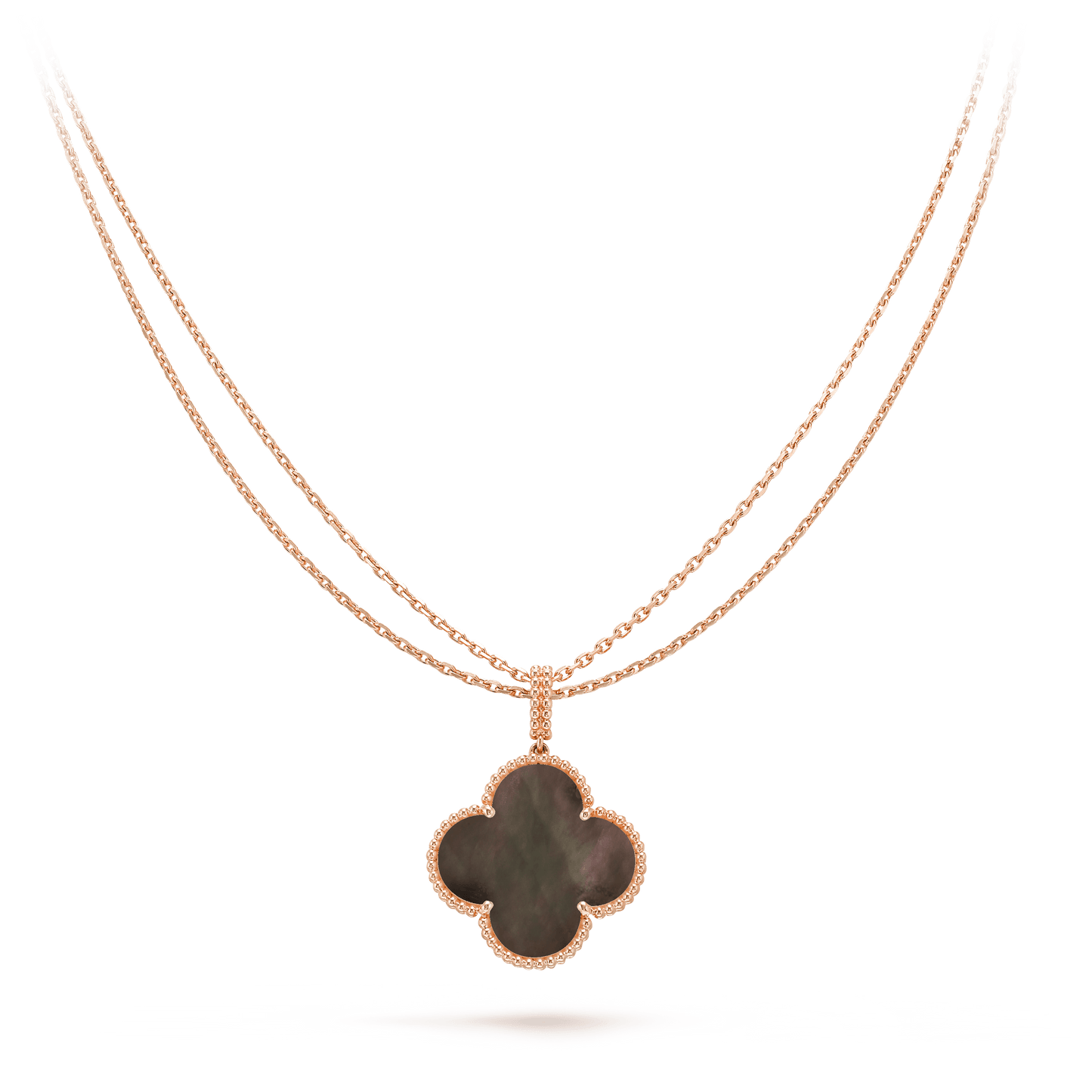 [Clara Jewels]CLOVER 25MM GOLD DARK MOP BIG CLOVER NECKLACE