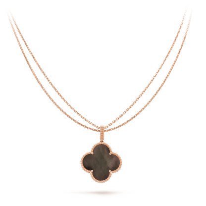 [Clara Jewels]CLOVER 25MM GOLD DARK MOP BIG CLOVER NECKLACE