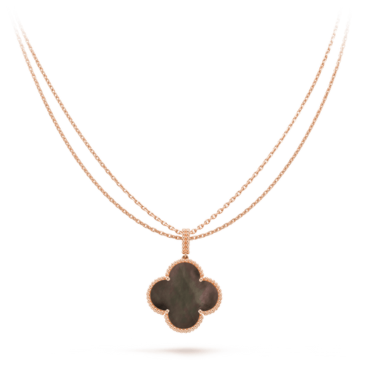[Clara Jewels]CLOVER 25MM GOLD DARK MOP BIG CLOVER NECKLACE