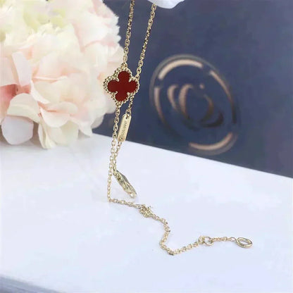 [Clara Jewels]CLOVER  CARNELIAN SINGLE FLOWER BRACELET