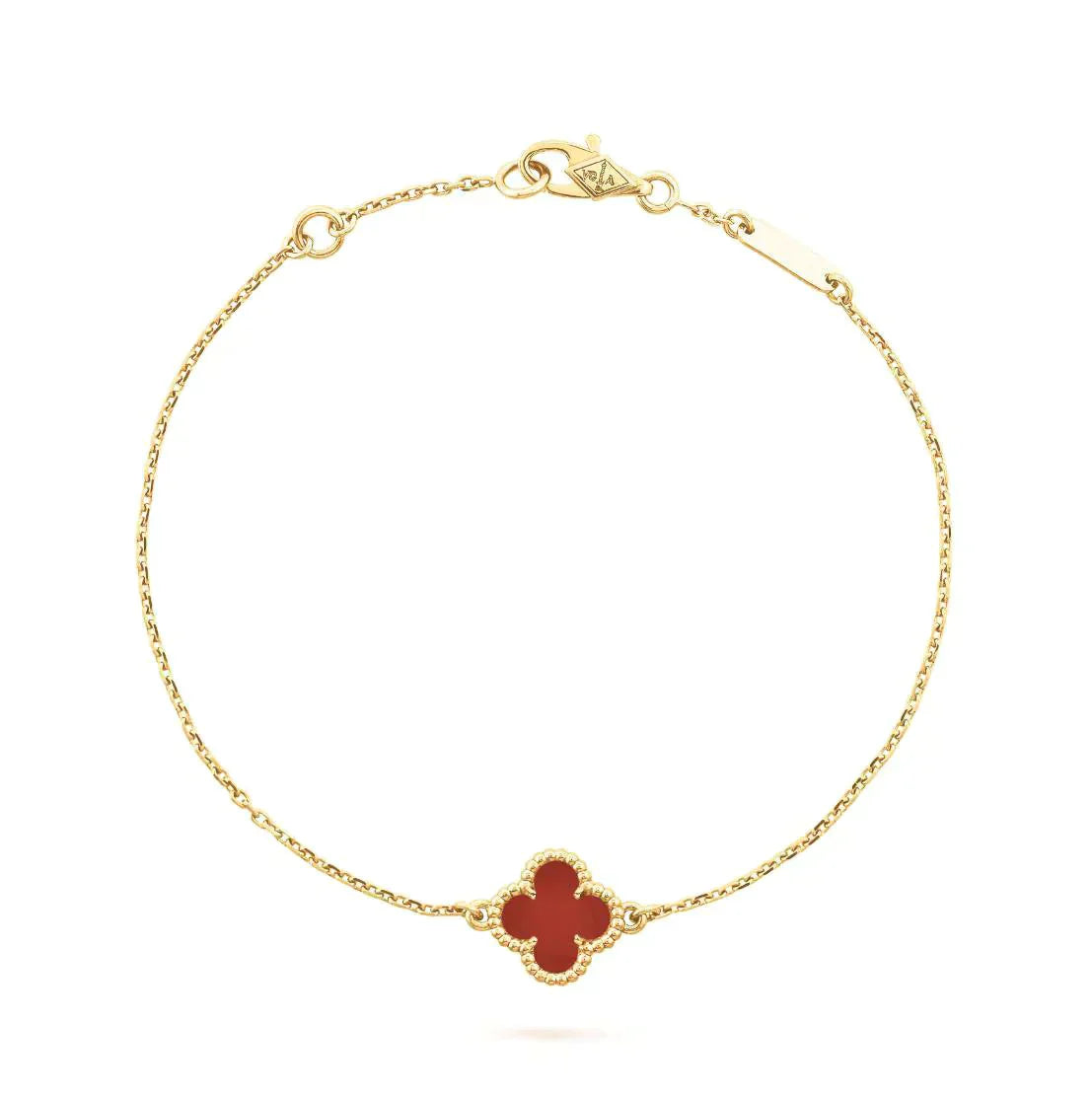 [Clara Jewels]CLOVER  CARNELIAN SINGLE FLOWER BRACELET