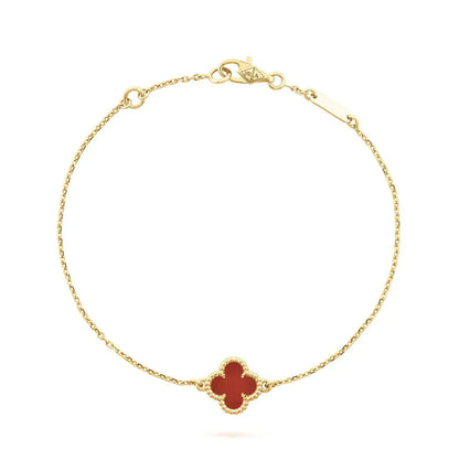 [Clara Jewels]CLOVER  CARNELIAN SINGLE FLOWER BRACELET