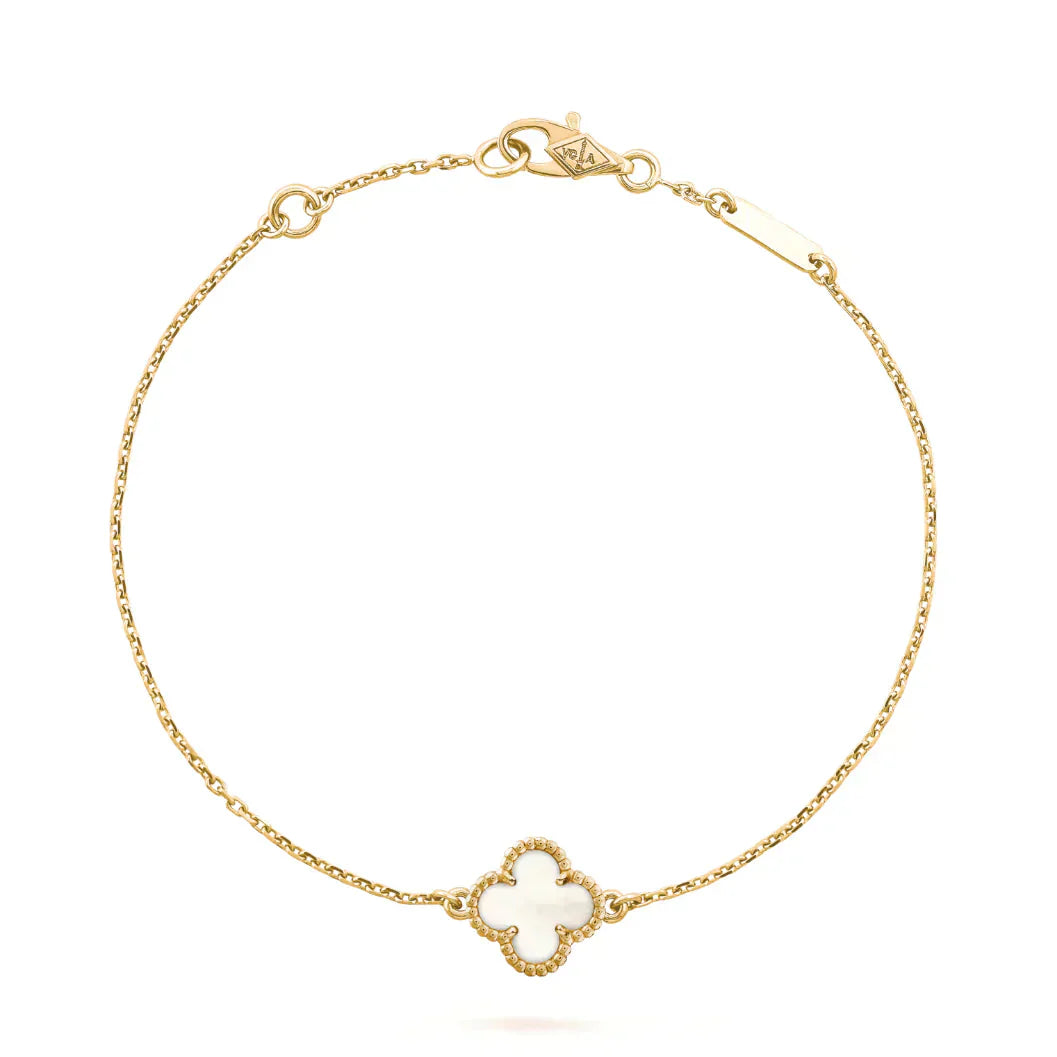 [Clara Jewels]CLOVER WHITE MOP SINGLE FLOWER BRACELET