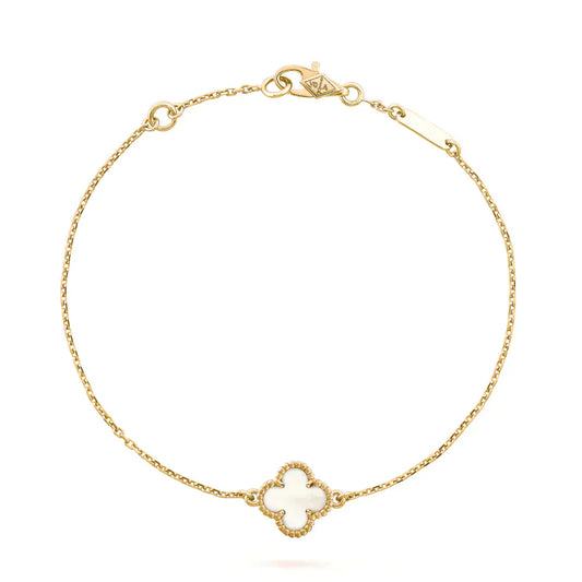 [Clara Jewels]CLOVER WHITE MOP SINGLE FLOWER BRACELET