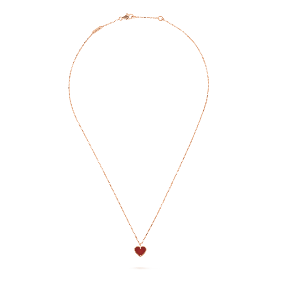 [Clara Jewels]SWEET CLOVER CARNELIAN HEART NECKLACE