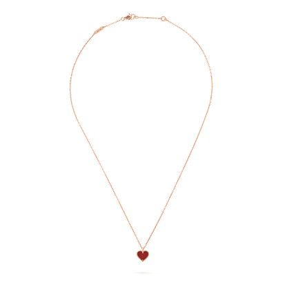 [Clara Jewels]SWEET CLOVER CARNELIAN HEART NECKLACE
