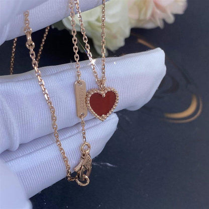 [Clara Jewels]SWEET CLOVER CARNELIAN HEART NECKLACE